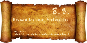 Braunsteiner Valentin névjegykártya